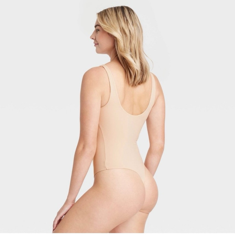 NWT Auden Women's 4- Way Stretch Tank Bodysuit- Beige L - Picture 4 of 13